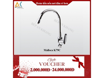 Vòi Rửa Chén 2 Nguồn Nóng Lạnh Malloca K79C - Mạ Chrome Tạo Bọt Và Chống Văn Nước